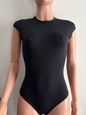lululemon athletica Black Short-Sleeve Swim Bodysuit